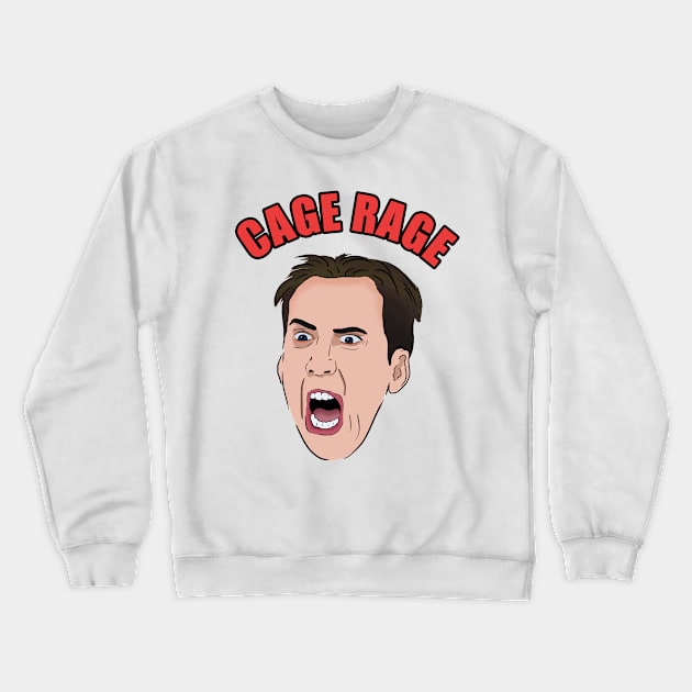 Nick Cage Rage Crewneck Sweatshirt by Barnyardy